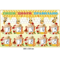 Стенд Пиши цифри правильно (Стільники, бджілки)